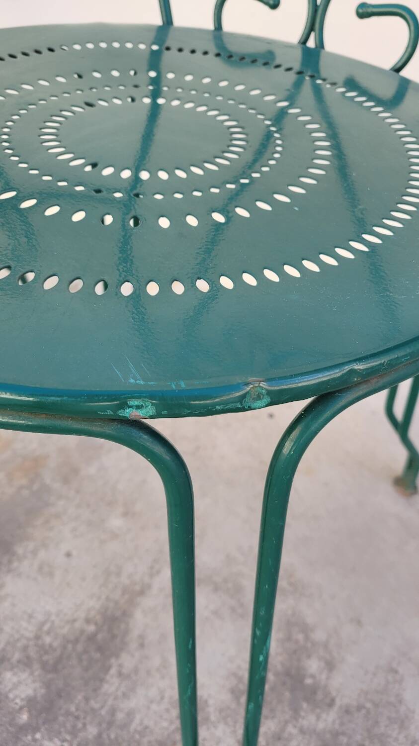 Série de 4 fauteuils de Jardin Fermob en fer ancien