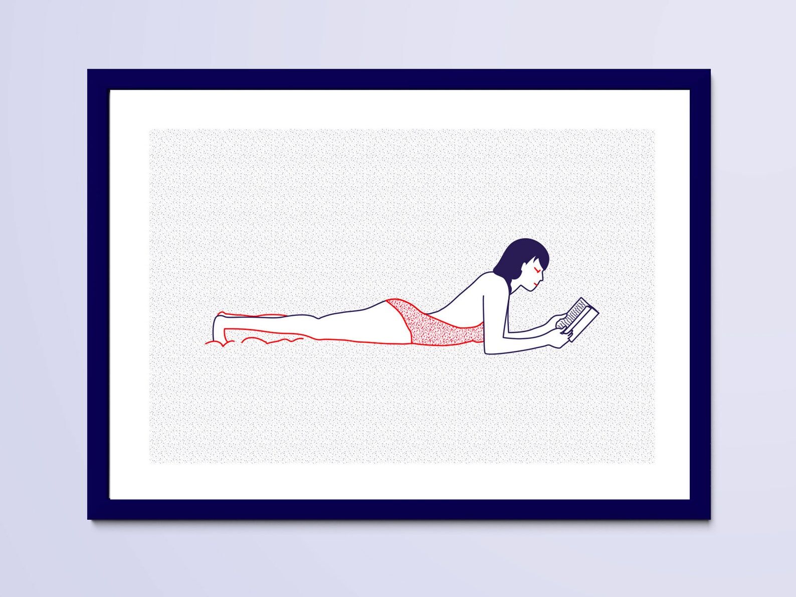 Illustration A4 naiade no. 4/8 brittany bather sea