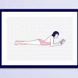 Illustration A4 naiade no. 4/8 bretagne baigneuse mer