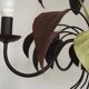 French Vintage 5 Light Brown & Green Tied Boquet Leaf Chandelier