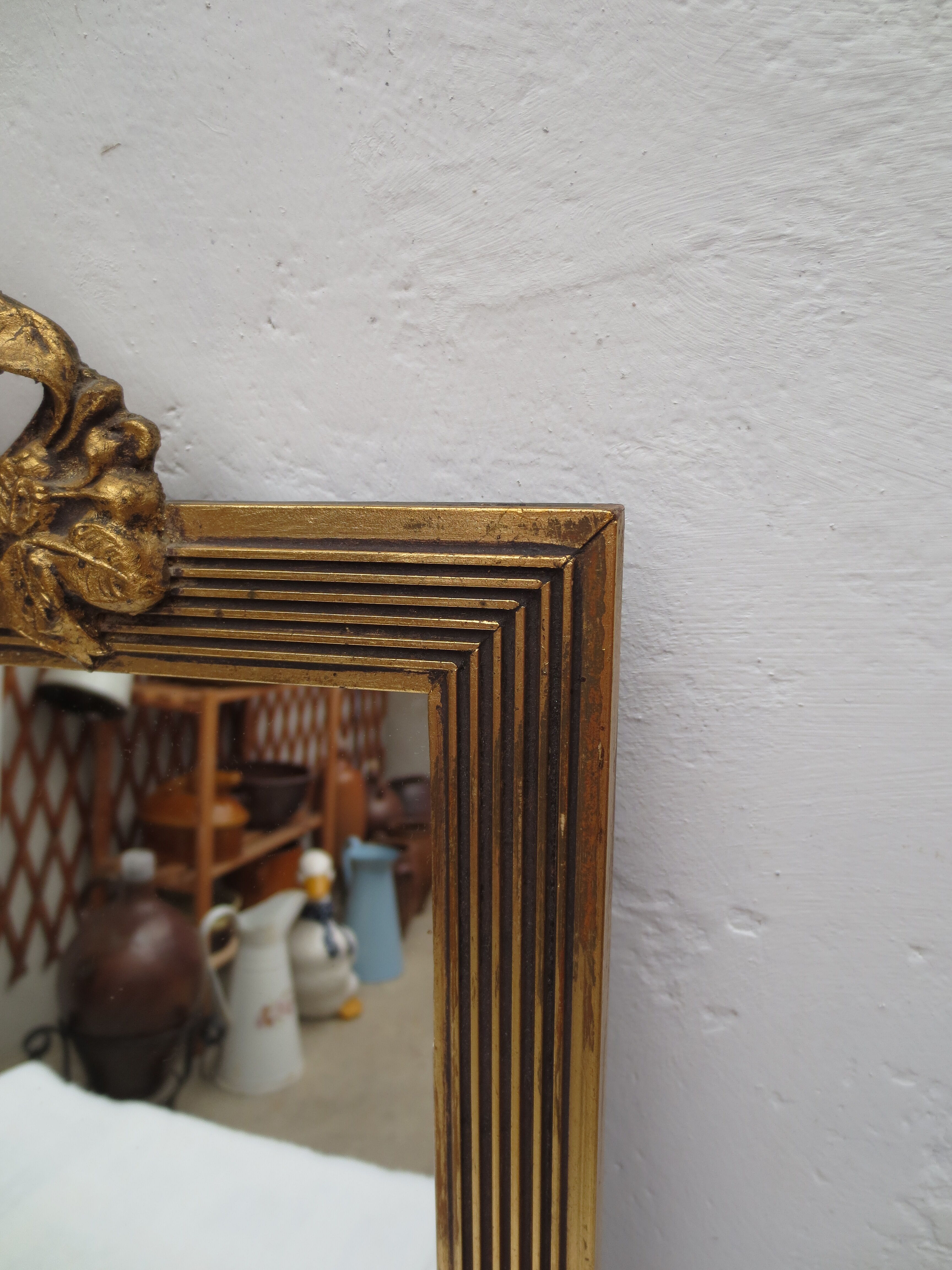 Rectangular mirror gilded tower 25x39cm