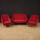 Italian sofa in red velvet from the 60s
