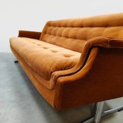 Midcentury lounge set swivel armchairs & sofa 'Madmen style'