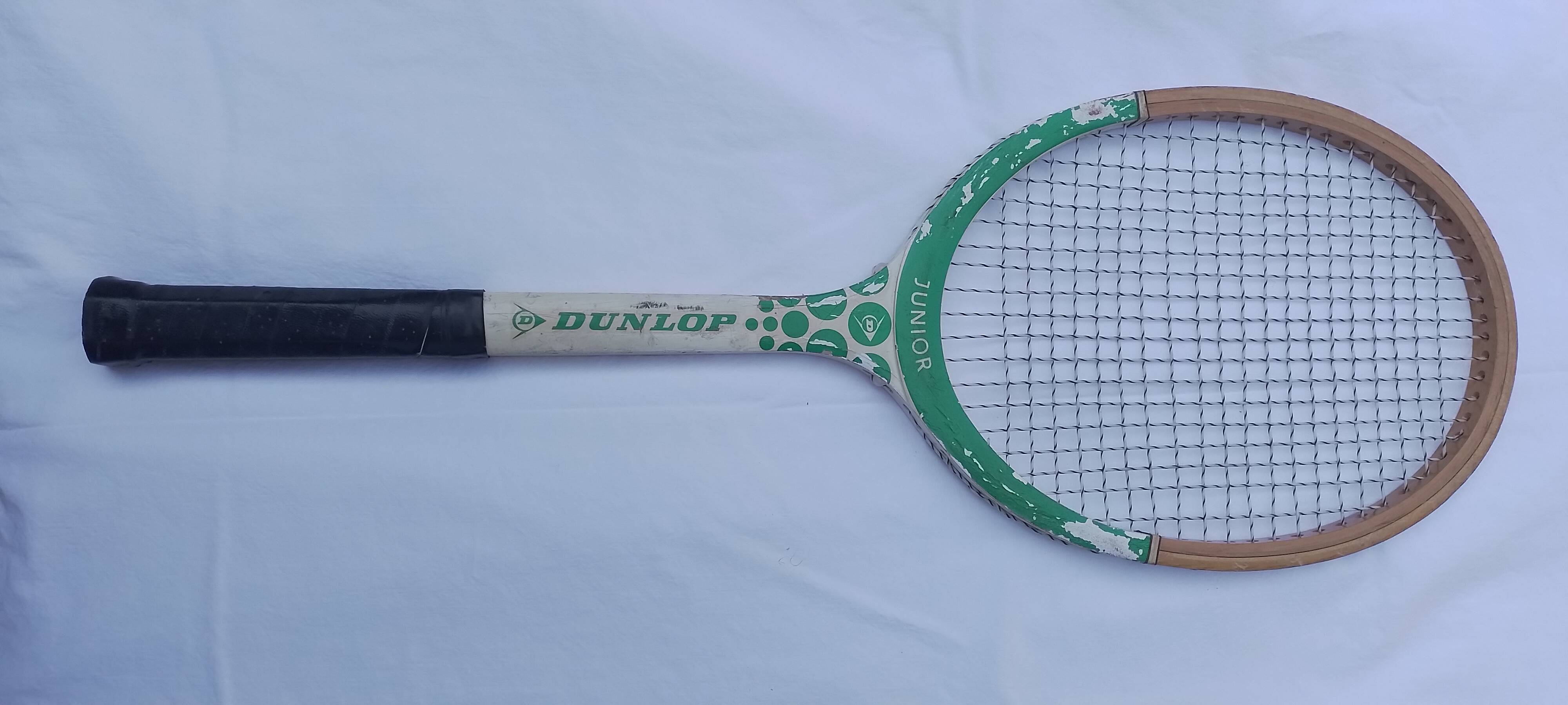 2 vintage Adidas and Dunlop 70' wooden tennis rackets