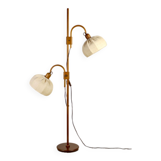 Double teak floor lamp by Domus