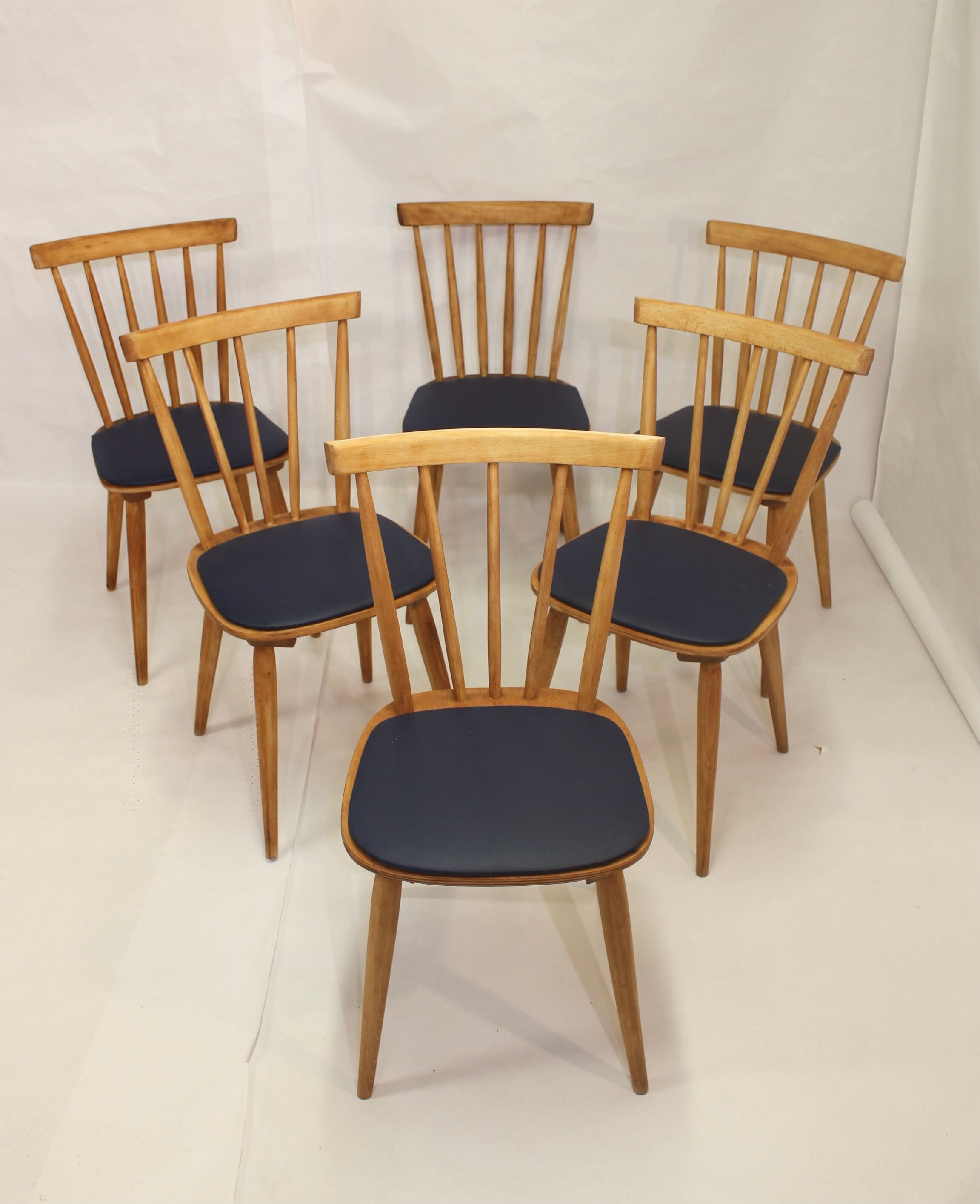 Lot de 6 chaises scandinave 1960