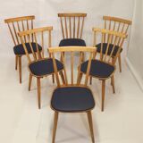Set of 6 scandinavian vintage chairs 1960