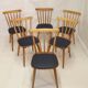 Lot de 6 chaises scandinave 1960