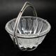 Art Deco sugar bowl, glass, silver-plated brass, Poland, 1920s
