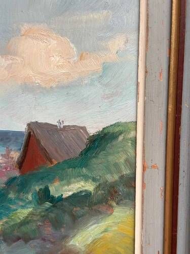 Oil on Panel 'Sea View' by S. Palm, Signed, Vintage & Framed 40 × 34 cm