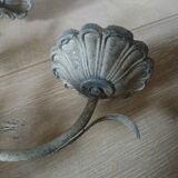 Antique chandelier in cast iron/metal and porcelain