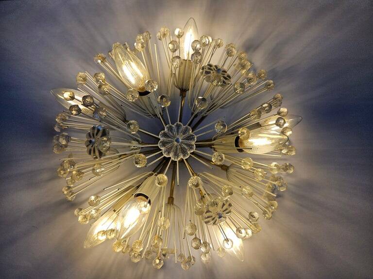 Important flush mount lamp from the middle of the last century Emil Stejnar for Rupert Nikoll. Austria, 1960s