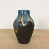 Signed 50s ceramic vase with drippings