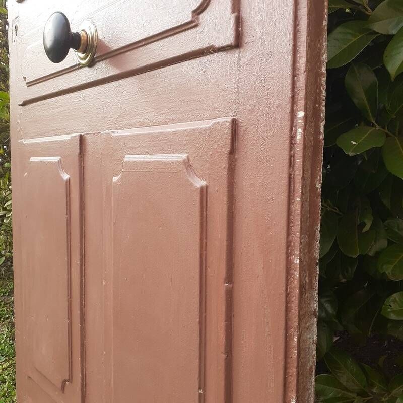 Old solid wood entrance door H225xW86cm right-hand push