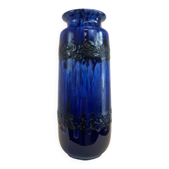 Fat lava blue vase