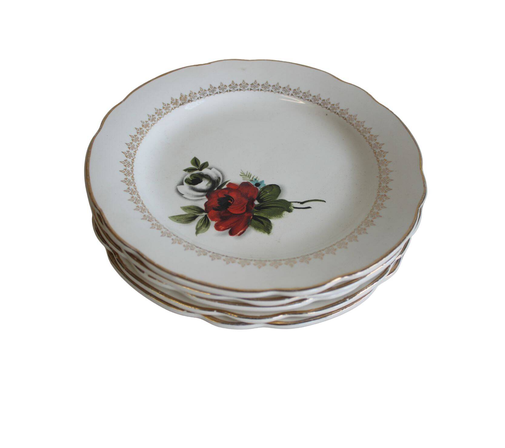 Plate with pink roses Digoin