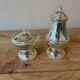 Vintage silver-plated table service duo – Mustard pot with spoon
