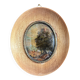 Antique oval miniature painting landscape signed Natali early 20th century