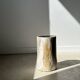 Petrified wood side table white tower black heart H:36cm D:17cm