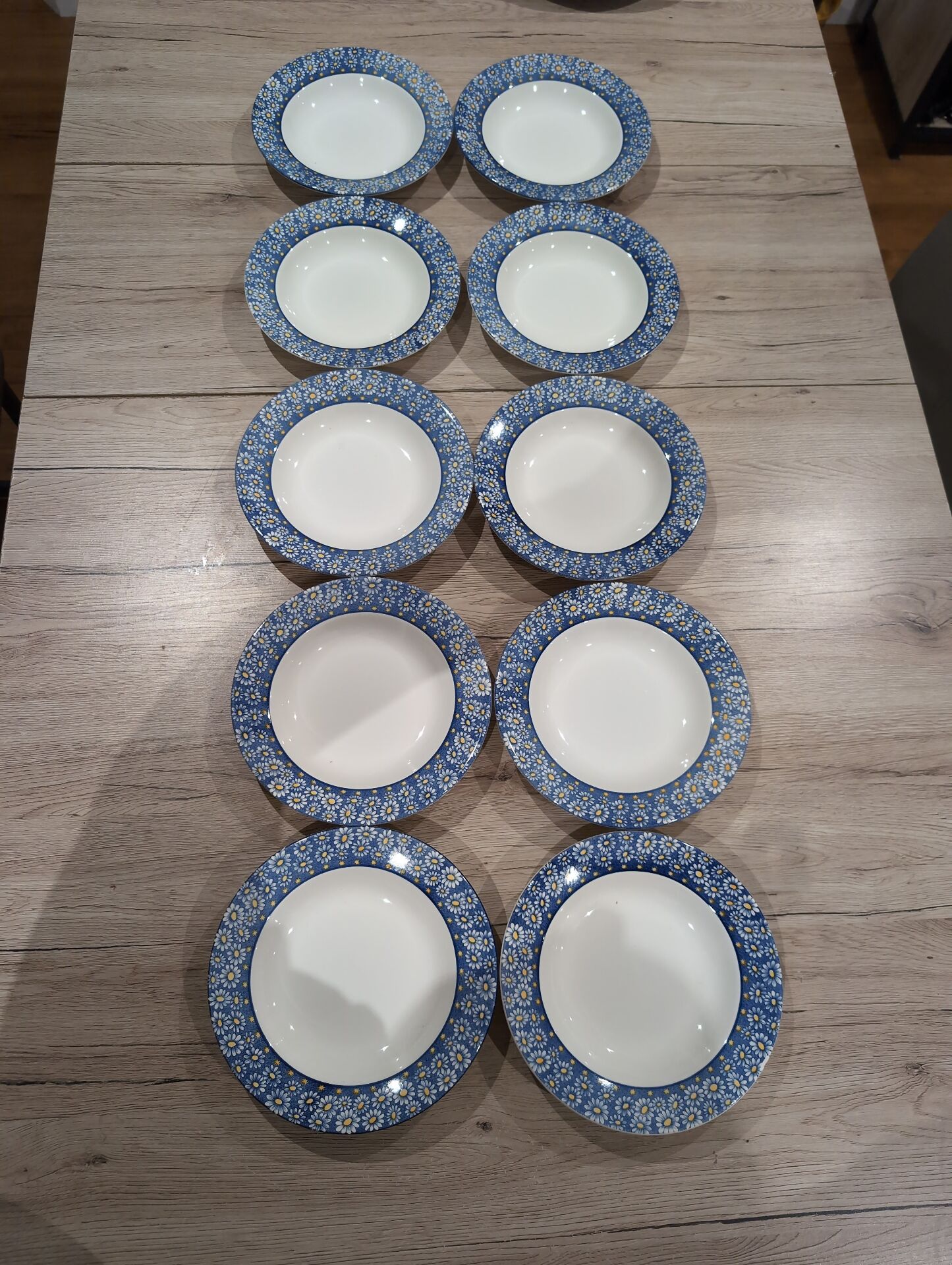 Set of 10 vintage earthenware deep plates