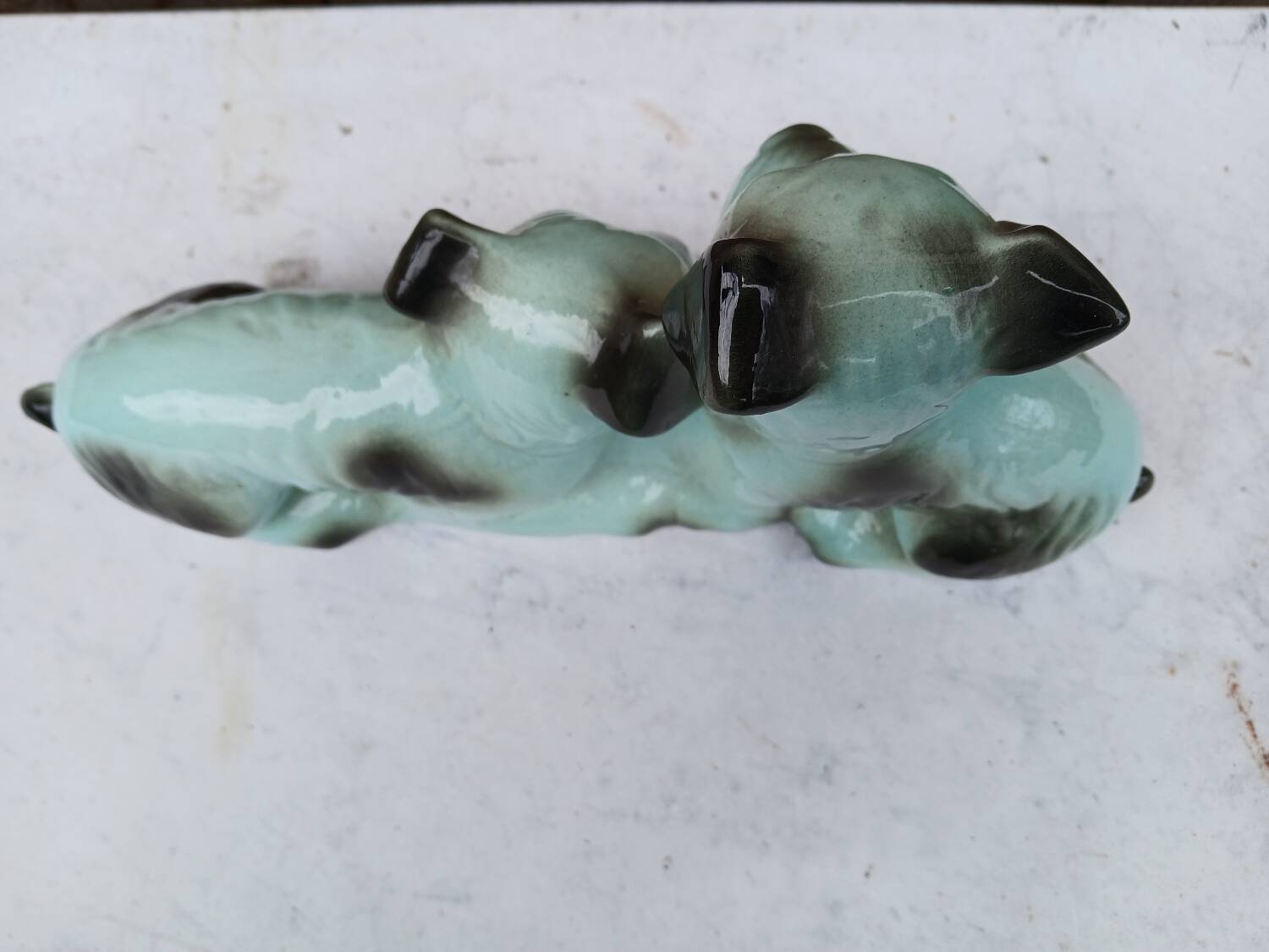 Art Deco ceramic animal statue - dogs