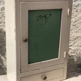 White medicine cabinet with window and drawer