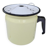 Yellow enamelled milk kettle