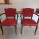 pair of red bridge armchairs