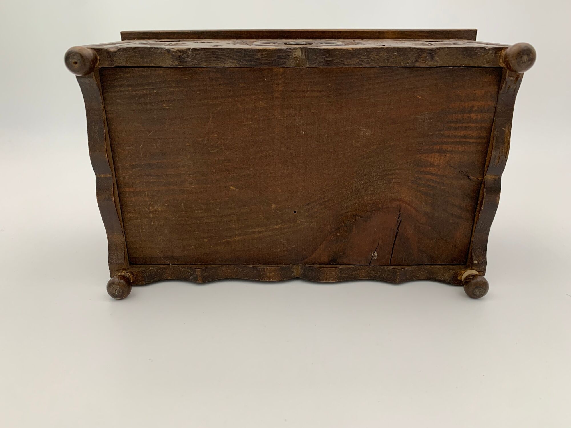 Vintage Breton box, carved wooden jewelry box