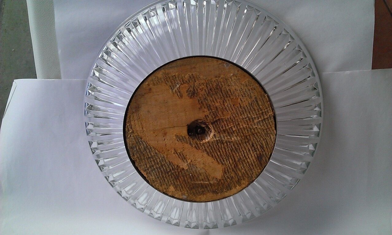 Glass Art Deco bowl with metal base