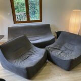 set of a 3-seater sofa and 2 armchairs - Saké Pascal Mourgue