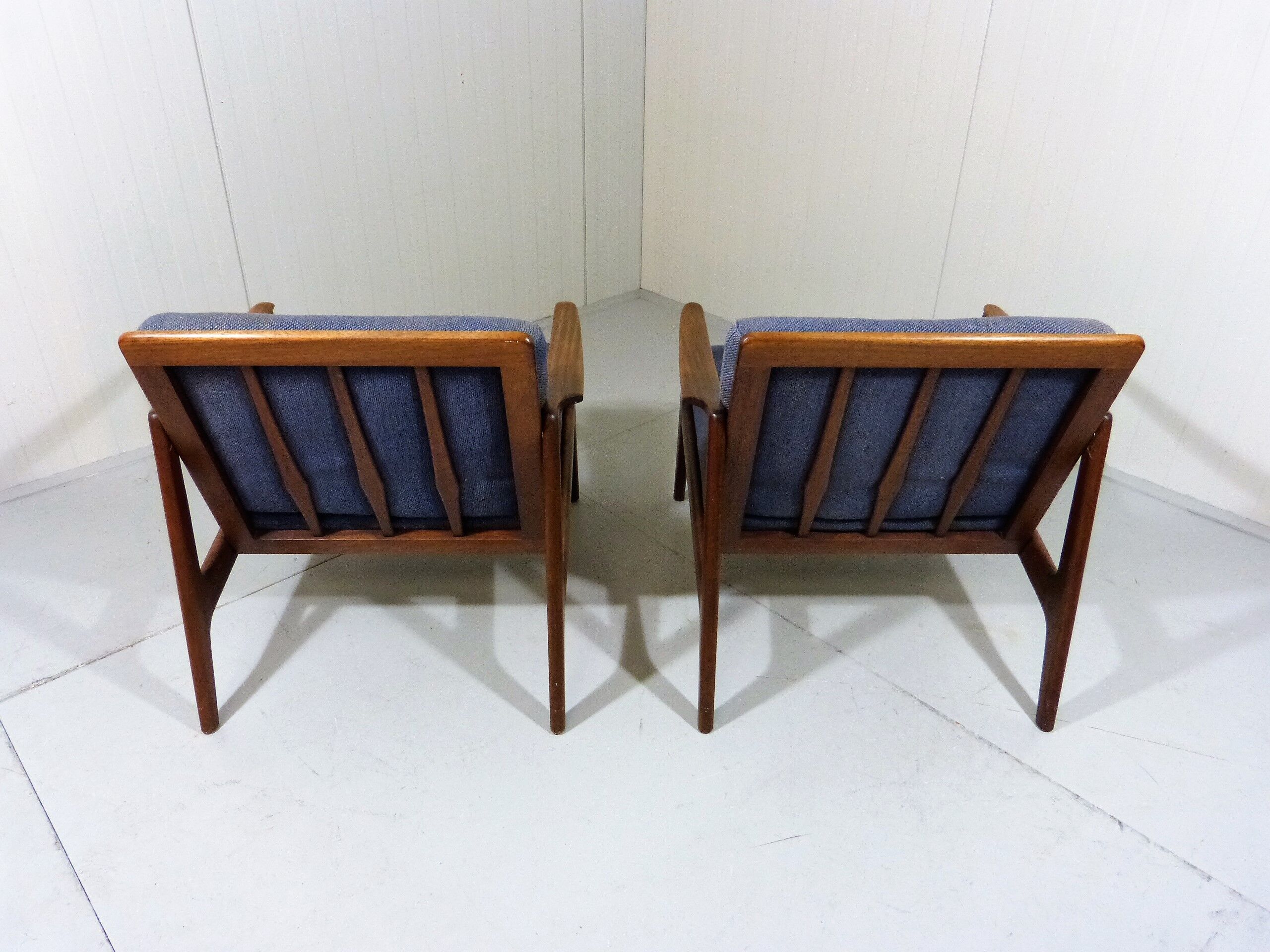 Set of 2 Teak Easy Chairs, Denmark 1960's