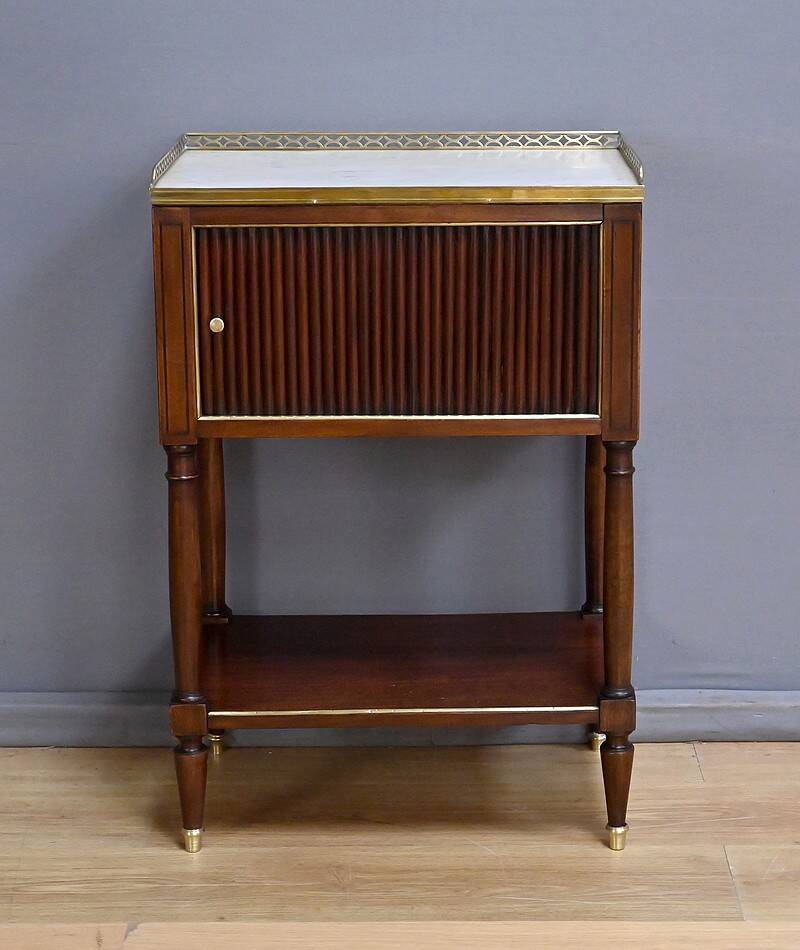 Mahogany curtain coffee table, Louis XVI style – mid-19th century