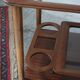 Italian Modern Mahogany Bar Cart with Serving Tray