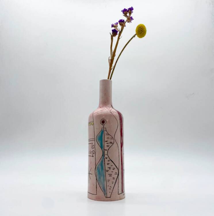 Ceramic "bottle" vase, Prato, Italy, 1960s