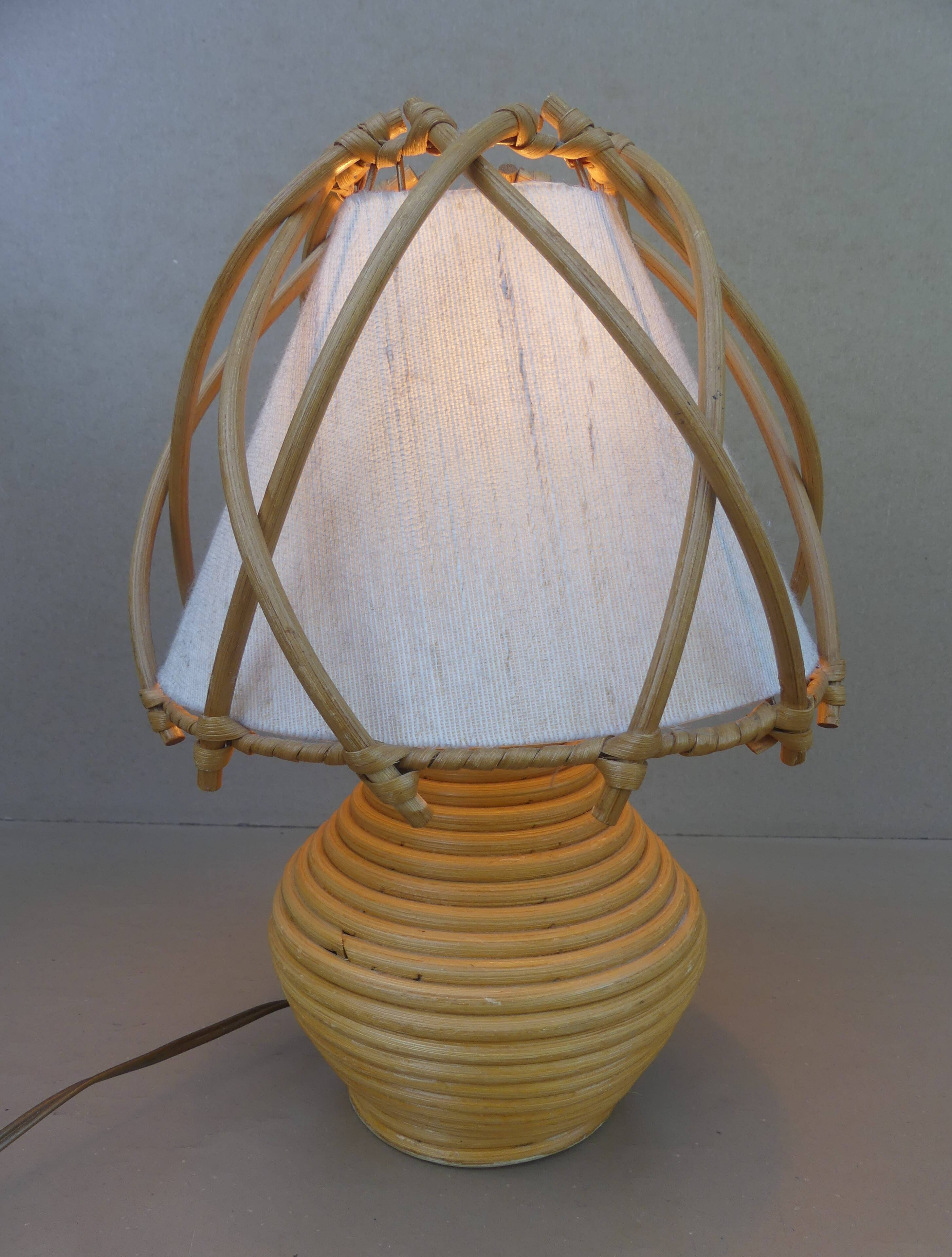 Louis SOGNOT rattan bedside lamp