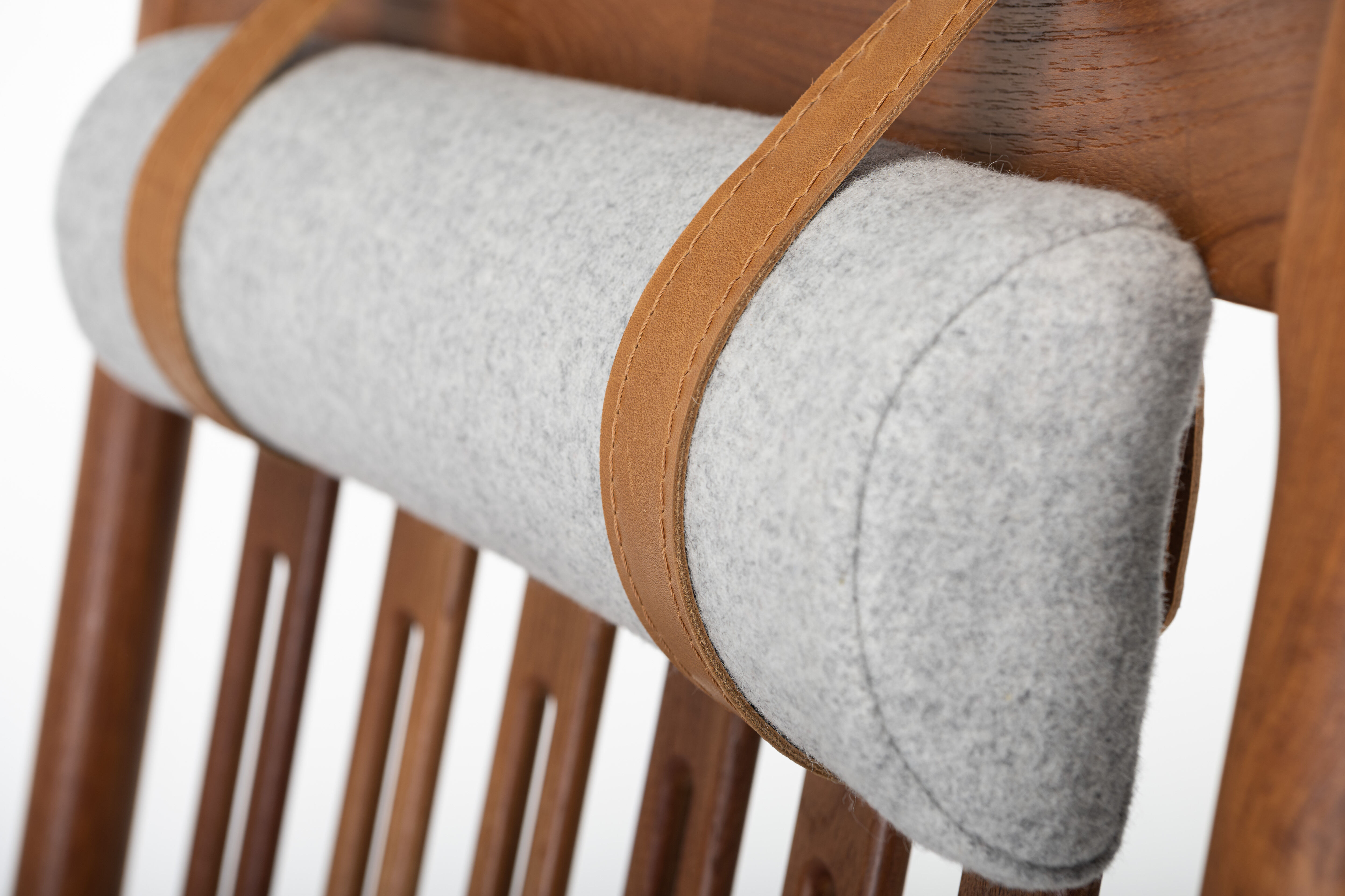 Rocking chair by Hans Olsen for Juul Kristensen in grey felt