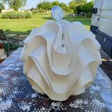 Vintage white plastic pendant lamp