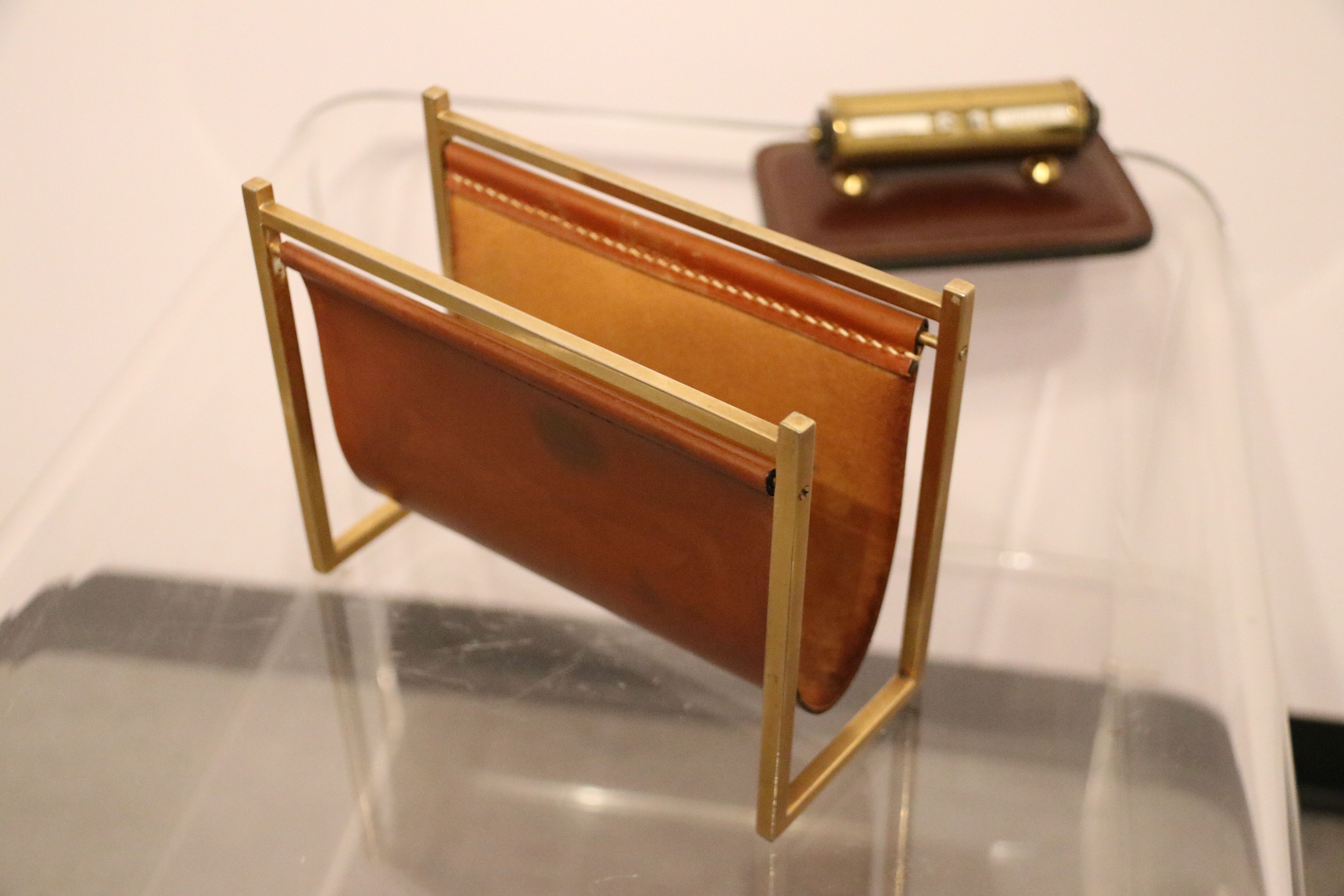 Desk accessories - letter holder & calendar - by Delvaux - Belgium - 1970's