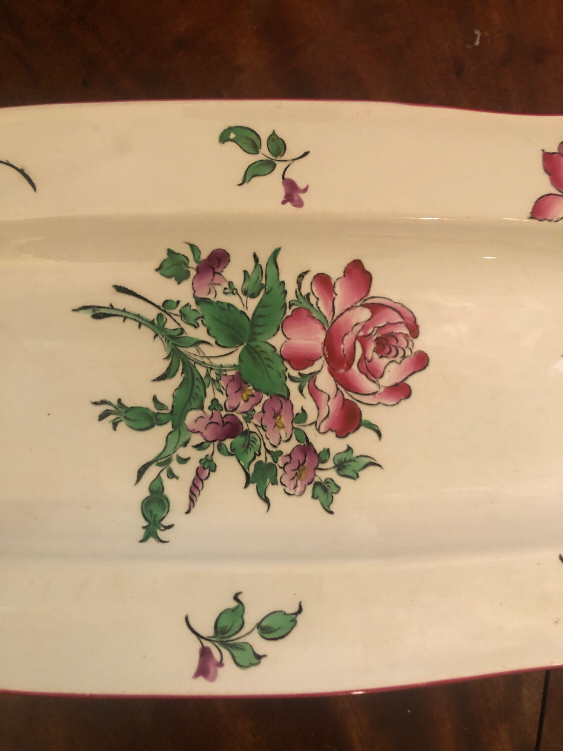 Plat long Luneville fleuri