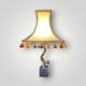 Vintage Fish Side Lamp - Grey Marble Base and Brass Fish