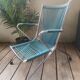 Chaise fauteuil enfant pliable vintage 60's " scoubidou" bleu