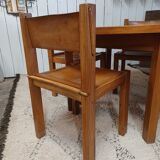 4 elm and leather chairs 1950