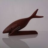 Danish Teak Shark with Stand, 1960s