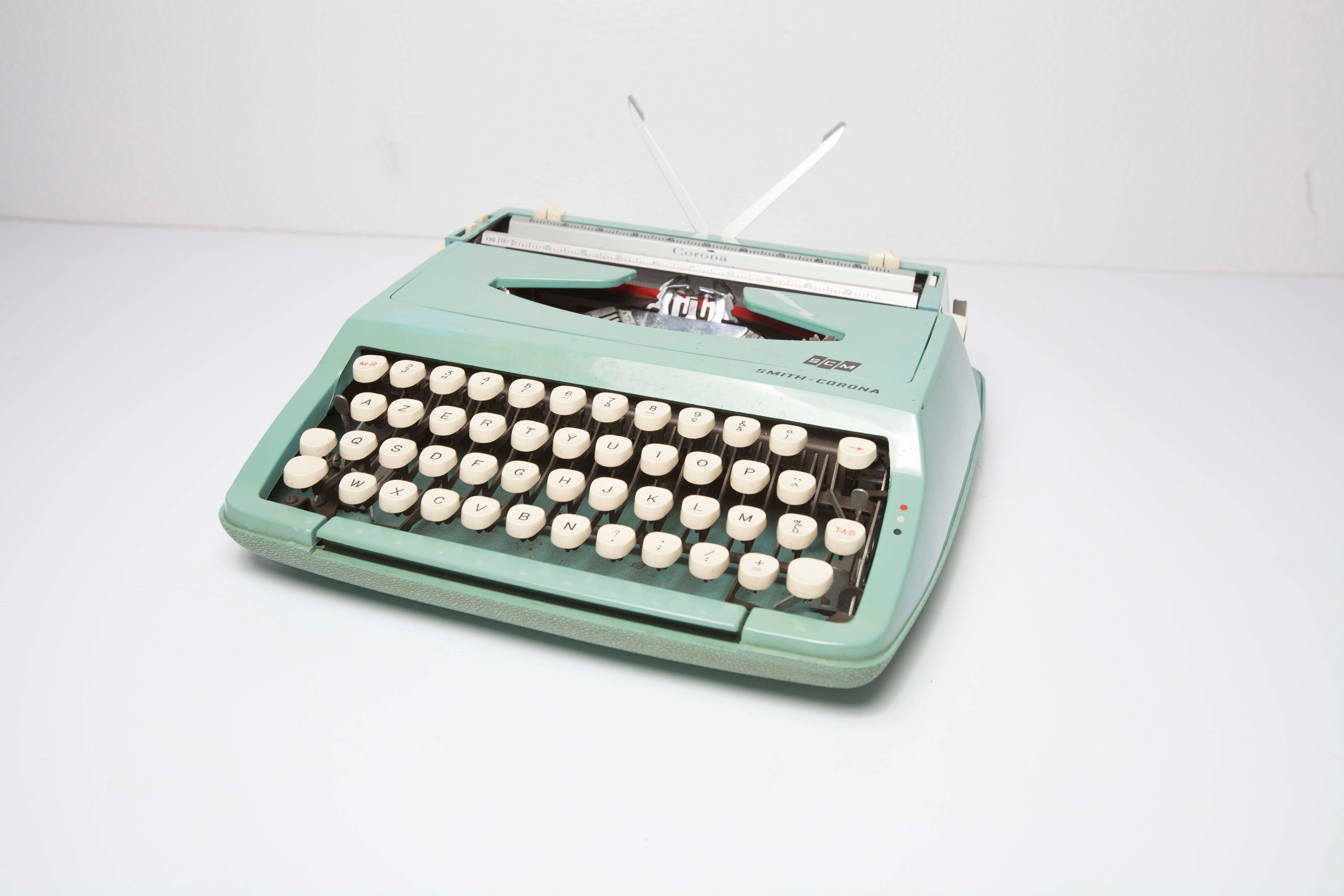 Green Smith Corona typewriter