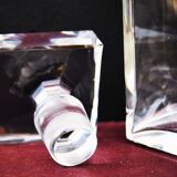 Vintage Mid Century Whiskey Square Engraved Jockey Decanter Lead Crystal