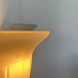 Pair of vintage wall lights, brass and sandblasted glass, France 1970