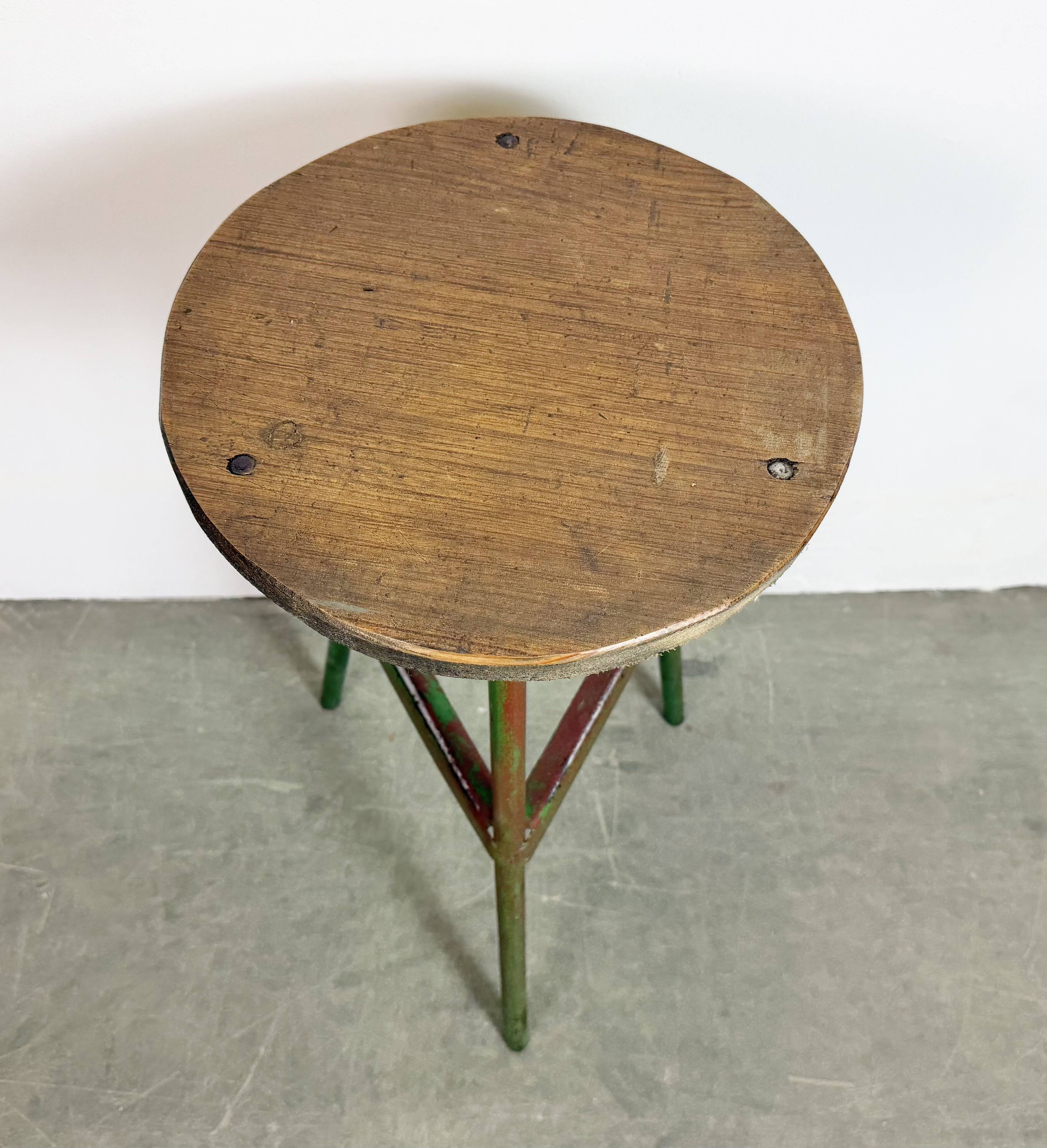 Green Industrial Workshop Stool, 1960s