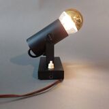 Modernist Lita 1960 wall lamp in black metal.
