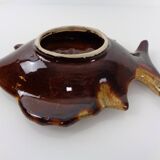 French studio ceramic bowl with fish from Vallauris, 1970s